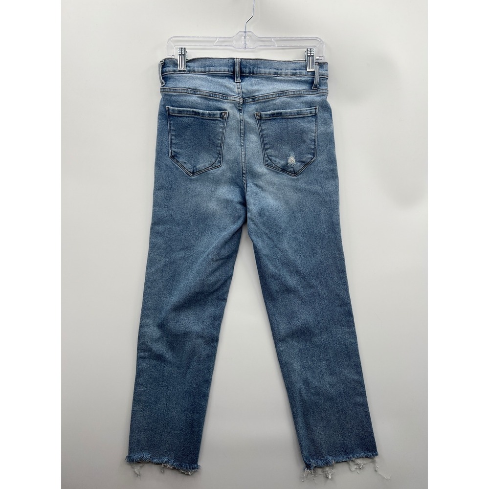 Kensie Jeans The Slim Light Wash Distressed Denim Cropped Jeans Womens 10/30 - Picture 4 of 8